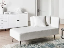 Right Hand Fabric Chaise Lounge White Riom