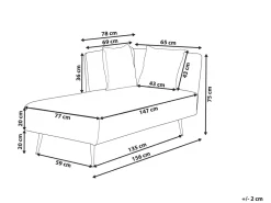 Right Hand Fabric Chaise Lounge White Riom