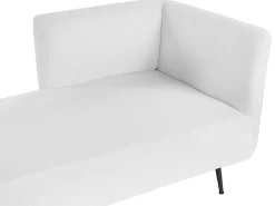 Right Hand Fabric Chaise Lounge White Riom