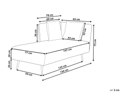 Right Hand Fabric Chaise Lounge Beige Riom