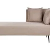 Right Hand Fabric Chaise Lounge Light Brown Riom