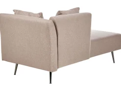 Right Hand Fabric Chaise Lounge Light Brown Riom