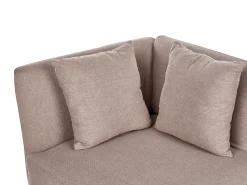 Right Hand Fabric Chaise Lounge Light Brown Riom