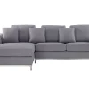 Right Hand Fabric Corner Sofa Light Grey Oslo