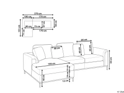 Right Hand Fabric Corner Sofa Light Grey Oslo