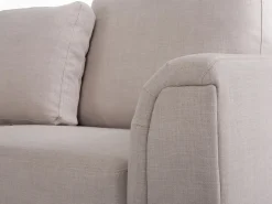 Right Hand Fabric Corner Sofa With Ottoman Beige Oslo