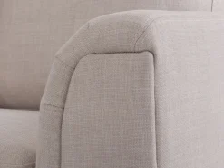 Right Hand Fabric Corner Sofa With Ottoman Beige Oslo