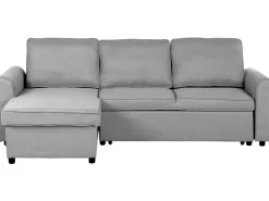 Right Hand Fabric Corner Sofa Bed With Storage Grey Nesna