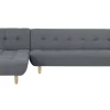 Right Hand Fabric Corner Sofa Bed Grey Alsten