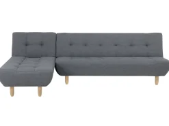 Right Hand Fabric Corner Sofa Bed Grey Alsten