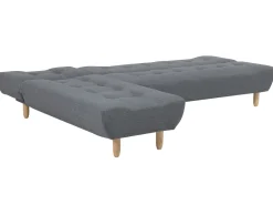 Right Hand Fabric Corner Sofa Bed Grey Alsten