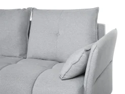 Right Hand Fabric Corner Sofa Light Grey Tomra