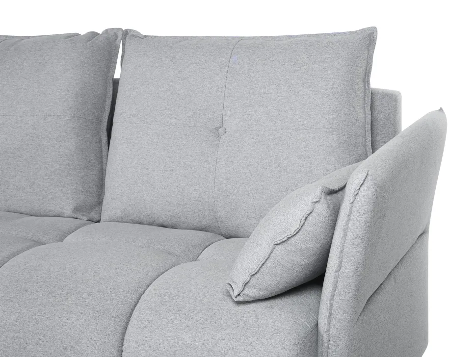 Right Hand Fabric Corner Sofa Light Grey Tomra