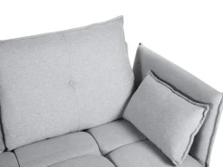 Right Hand Fabric Corner Sofa Light Grey Tomra