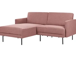 Right Hand Fabric Corner Sofa Pink Brown Breda