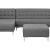 Right Hand Fabric Corner Sofa With Ottoman Grey Aberdeen