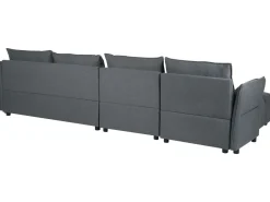 Right Hand Fabric Corner Sofa Graphite Grey Tomra
