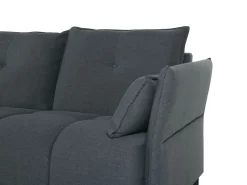 Right Hand Fabric Corner Sofa Graphite Grey Tomra