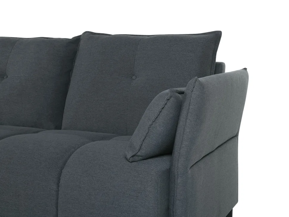 Right Hand Fabric Corner Sofa Graphite Grey Tomra