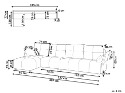 Right Hand Fabric Corner Sofa Graphite Grey Tomra