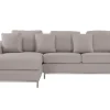 Right Hand Fabric Corner Sofa Beige Oslo