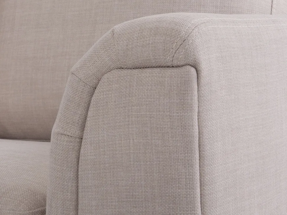 Right Hand Fabric Corner Sofa Beige Oslo