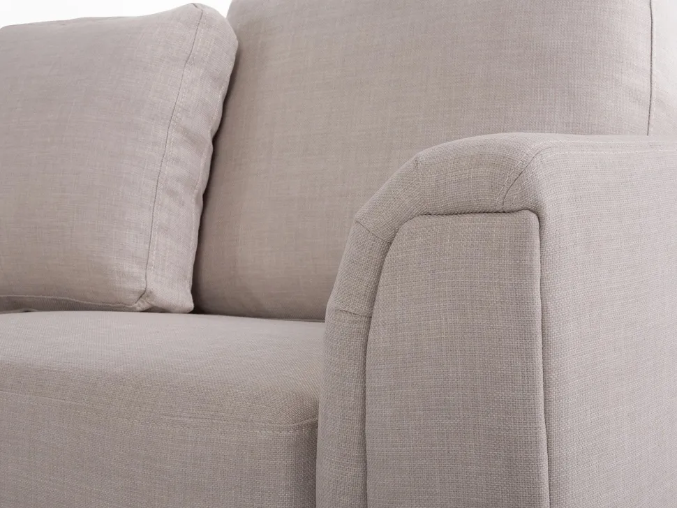 Right Hand Fabric Corner Sofa Beige Oslo