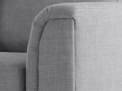 Right Hand Fabric Corner Sofa With Ottoman Light Grey Oslo
