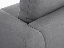 Right Hand Fabric Corner Sofa With Ottoman Light Grey Oslo