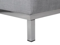 Right Hand Fabric Corner Sofa With Ottoman Light Grey Oslo