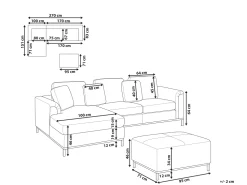 Right Hand Fabric Corner Sofa With Ottoman Light Grey Oslo