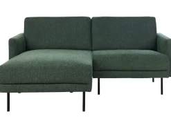Right Hand Fabric Corner Sofa Dark Green Breda
