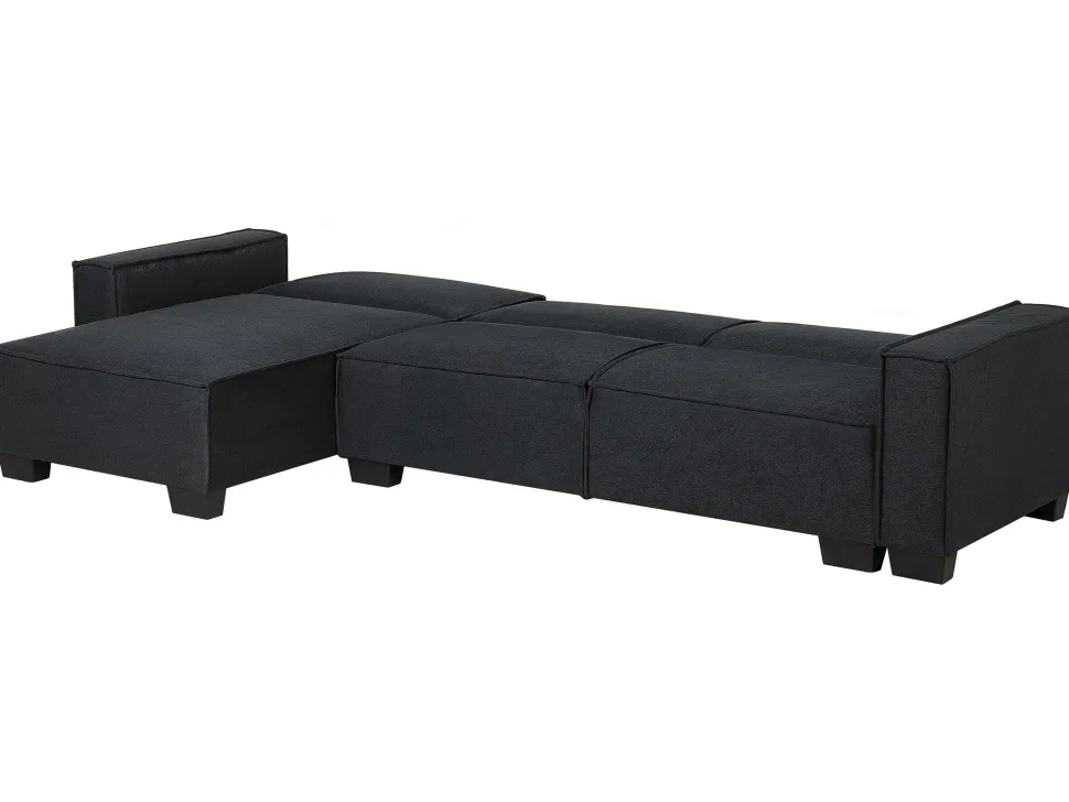 Right Hand Fabric Corner Sofa Bed Graphite Grey Romedal