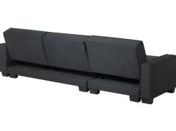 Right Hand Fabric Corner Sofa Bed Graphite Grey Romedal