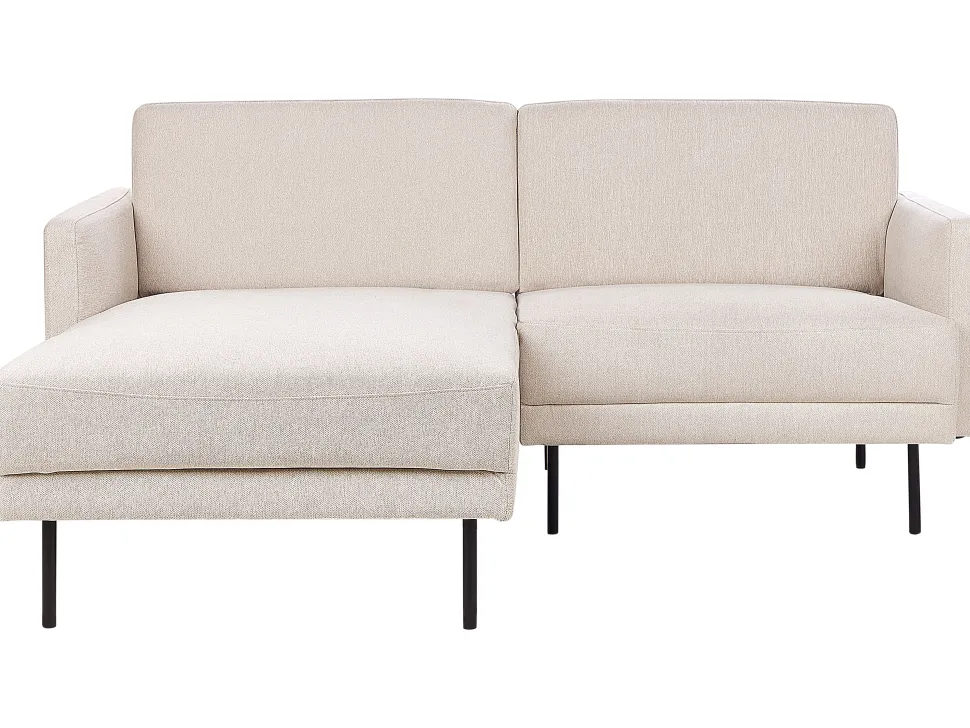 Right Hand Fabric Corner Sofa Beige Breda