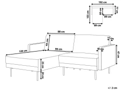 Right Hand Fabric Corner Sofa Beige Breda