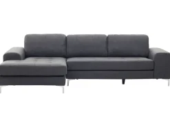 Right Hand Fabric Corner Sofa Dark Grey Kiruna