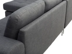 Right Hand Fabric Corner Sofa Dark Grey Kiruna