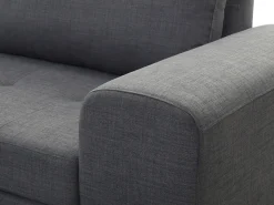 Right Hand Fabric Corner Sofa Dark Grey Kiruna