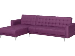 Right Hand Fabric Corner Sofa Purple Aberdeen