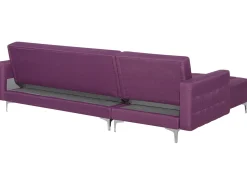 Right Hand Fabric Corner Sofa Purple Aberdeen