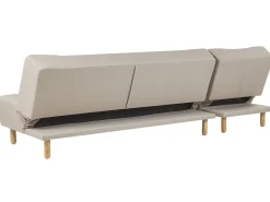 Right Hand Fabric Corner Sofa Bed Beige Alsten