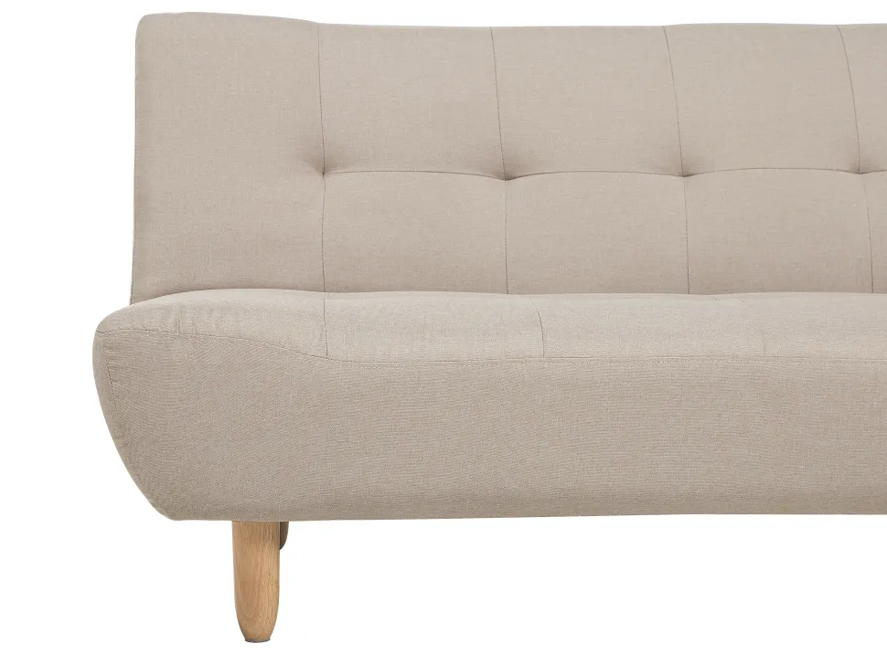 Right Hand Fabric Corner Sofa Bed Beige Alsten