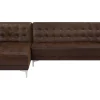 Right Hand Faux Leather Corner Sofa Brown Aberdeen