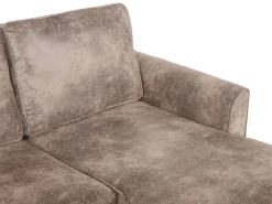 Right Hand Faux Leather Corner Sofa Bed With Storage Brown Nesna