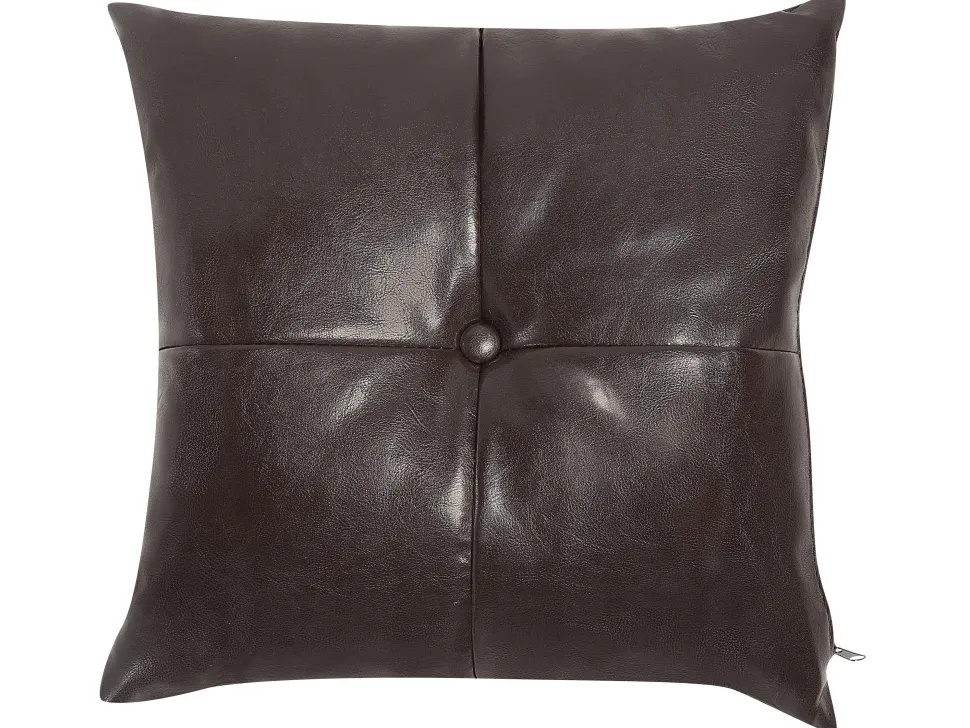 Right Hand Faux Leather Chaise Lounge Brown Lattes