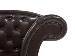 Right Hand Faux Leather Chaise Lounge Brown Lattes