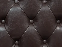 Right Hand Faux Leather Chaise Lounge Brown Lattes