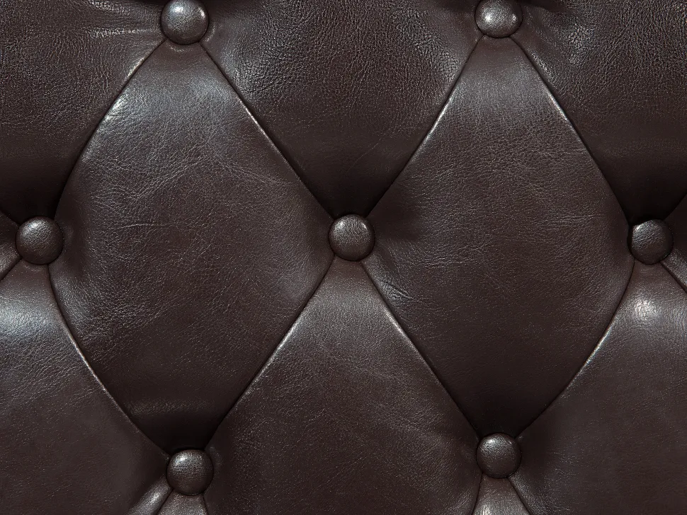 Right Hand Faux Leather Chaise Lounge Brown Lattes
