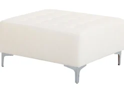 Right Hand Faux Leather Modular Sofa With Ottoman White Aberdeen